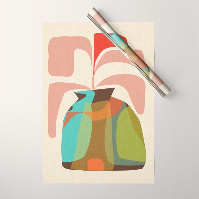 Abso 03 Colored Vase With Red Plant Wrapping Paper Gallery Image 1