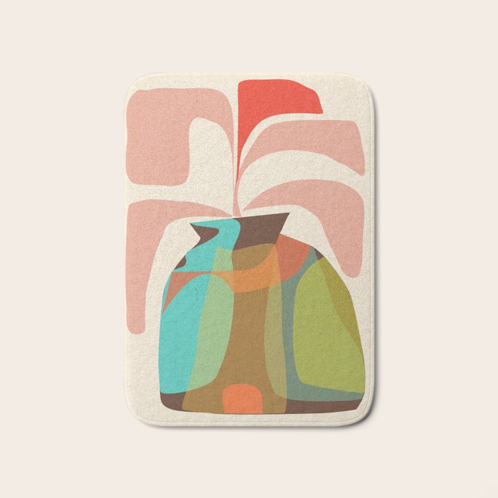 Abso 03 Colored Vase With Red Plant Bath Mat Gallery Image 1