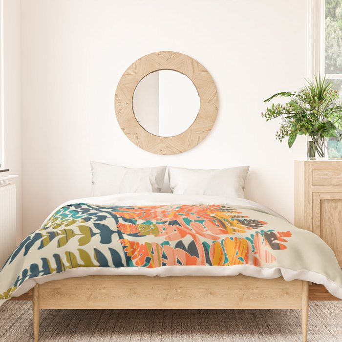 colorful fern leaves Duvet Cover Gallery Image 3