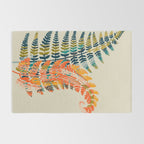 colorful fern leaves Rug Gallery Image 2