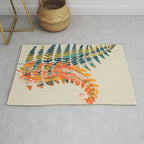 colorful fern leaves Rug Gallery Image 1