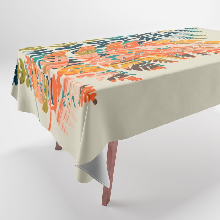 colorful fern leaves Tablecloth Gallery Image 1
