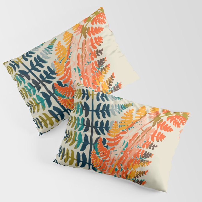 colorful fern leaves Pillow Sham Gallery Image 3