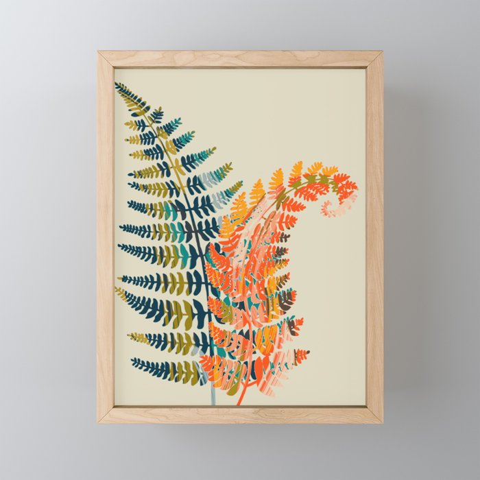 colorful fern leaves Mini Art Print Gallery Image 1