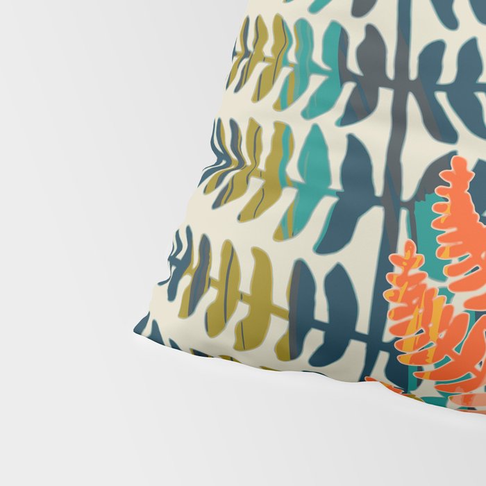 colorful fern leaves Pillow Sham Gallery Image 4