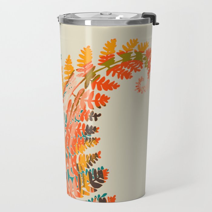 colorful fern leaves Travel Mug Gallery Image 2