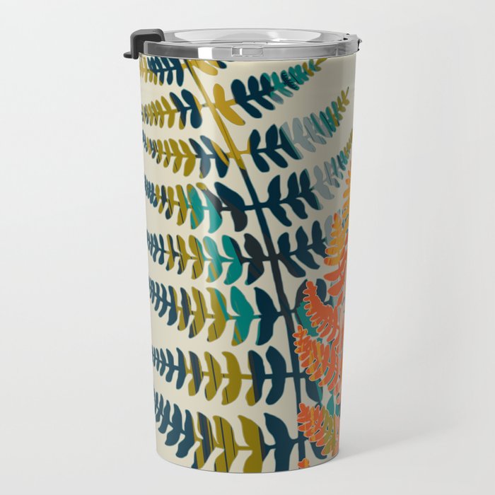 colorful fern leaves Travel Mug Gallery Image 3