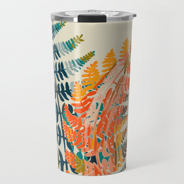 colorful fern leaves Travel Mug Gallery Image 1