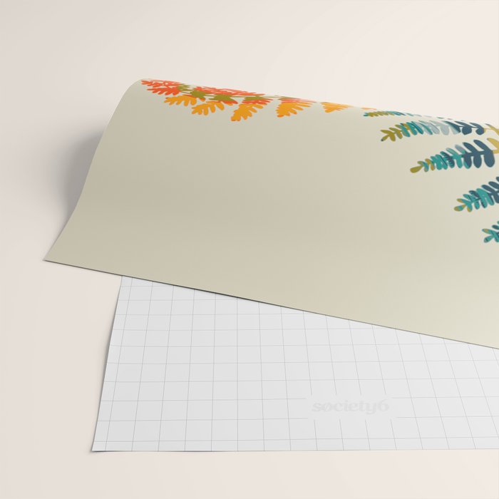 colorful fern leaves Wrapping Paper Gallery Image 2