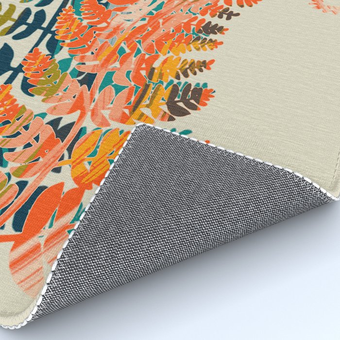 colorful fern leaves Rug Gallery Image 4