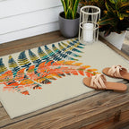 colorful fern leaves Outdoor Rug Gallery Image 2