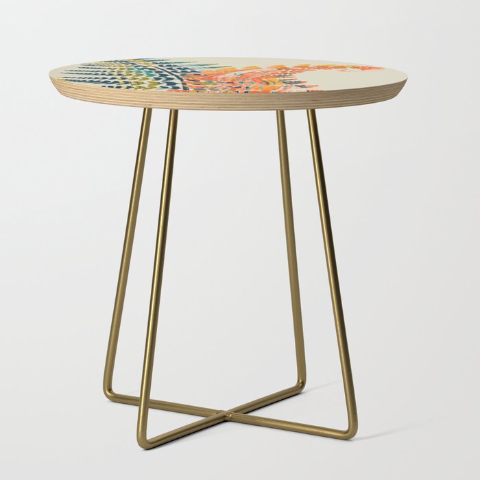 colorful fern leaves Side Table Gallery Image 1