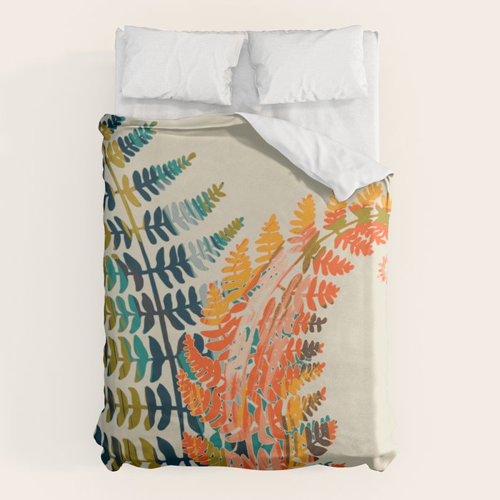 colorful fern leaves Duvet Cover Gallery Image 6