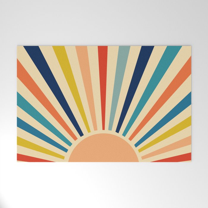 60s retro sun  Welcome Mat Gallery Image 1