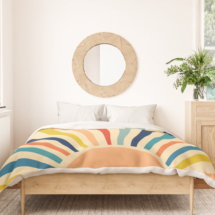 60s retro sun  Duvet Cover Gallery Image 3