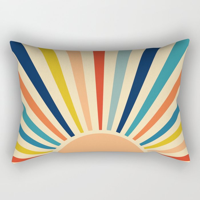 60s retro sun  Rectangular Pillow Gallery Image 2