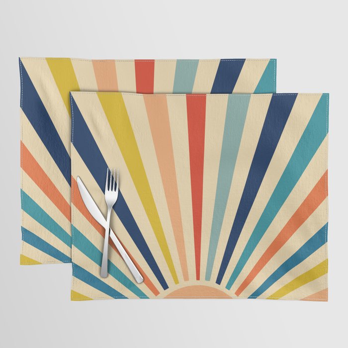 60s retro sun  Placemat Gallery Image 1