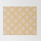 Boho Rustic Palm Radiance Butter Yellow Throw Blanket Gallery Image 2
