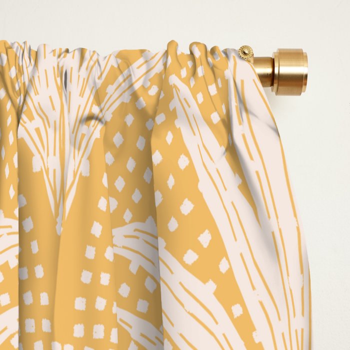 Boho Rustic Palm Radiance Butter Yellow Window Curtain Gallery Image 2