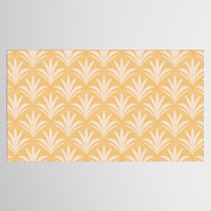 Boho Rustic Palm Radiance Butter Yellow Tablecloth Gallery Image 2