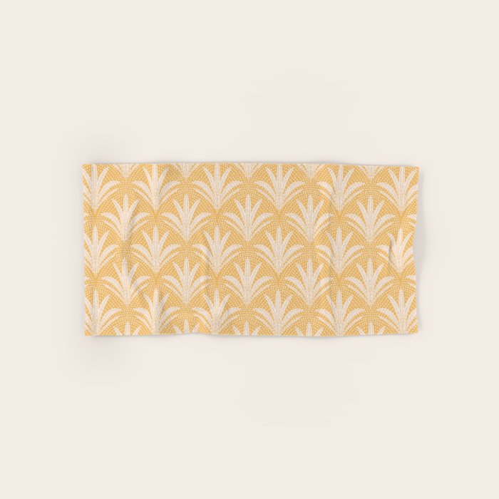 Boho Rustic Palm Radiance Butter Yellow Bath Towel Gallery Image 1