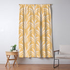 Boho Rustic Palm Radiance Butter Yellow Window Curtain Gallery Image 5