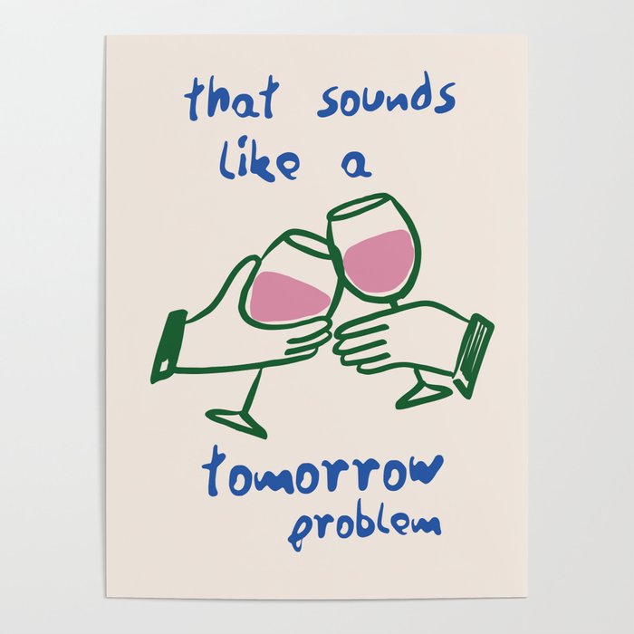 Wine Quote Kitchen Humorous Kitchen Quote Print Poster Gallery Image 1