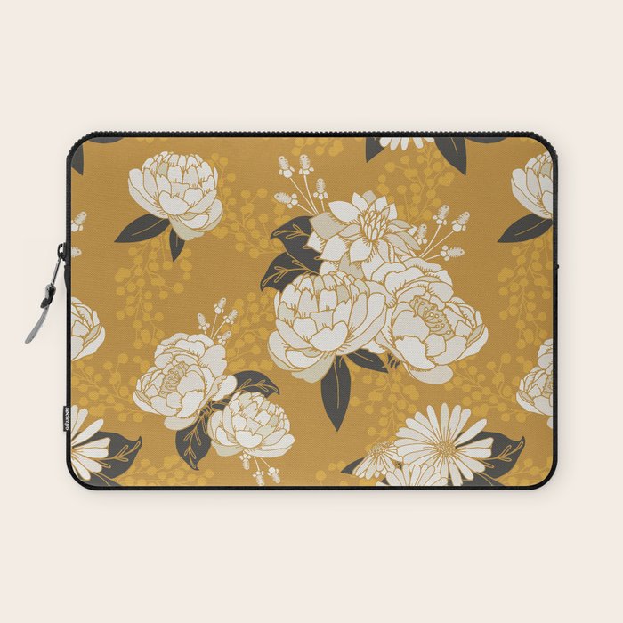 Glam Florals - Gold Laptop Sleeve Gallery Image 1