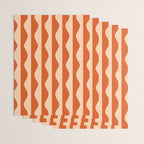 Retro Wavy Lines Pattern in Burnt Orange & Peach Wrapping Paper Gallery Image 3