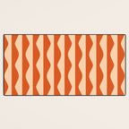 Retro Wavy Lines Pattern in Burnt Orange & Peach Desk Mat Gallery Image 3