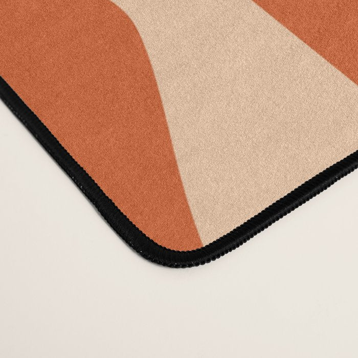 Retro Wavy Lines Pattern in Burnt Orange & Peach Desk Mat Gallery Image 4