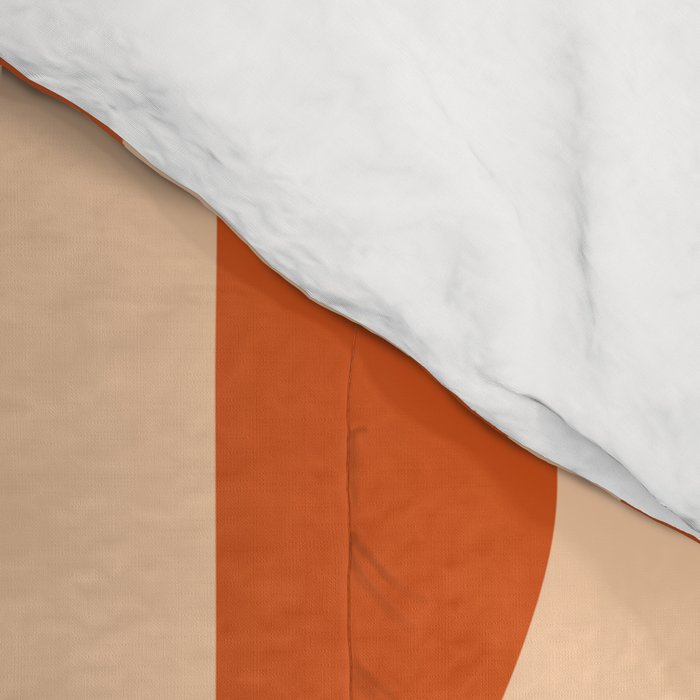 Retro Wavy Lines Pattern in Burnt Orange & Peach Comforter Gallery Image 4