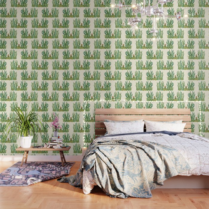 In my happy place - hedgehog meditating in cactus jungle Wallpaper Gallery Image 3