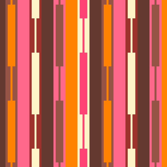 Eclectic Geo Chain Vertical Stripes Pattern Brown Orange Pink Coffee Mug Gallery Image 2