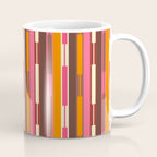Eclectic Geo Chain Vertical Stripes Pattern Brown Orange Pink Coffee Mug Gallery Image 1