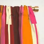 Eclectic Geo Chain Vertical Stripes Pattern Brown Orange Pink Window Curtain Gallery Image 2