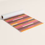 Eclectic Geo Chain Vertical Stripes Pattern Brown Orange Pink Yoga Mat Gallery Image 2