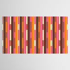 Eclectic Geo Chain Vertical Stripes Pattern Brown Orange Pink Tablecloth Gallery Image 2