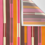 Eclectic Geo Chain Vertical Stripes Pattern Brown Orange Pink Wall Tapestry Gallery Image 3