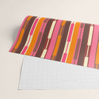 Eclectic Geo Chain Vertical Stripes Pattern Brown Orange Pink Wrapping Paper Gallery Image 2