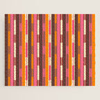 Eclectic Geo Chain Vertical Stripes Pattern Brown Orange Pink Jigsaw Puzzle Gallery Image 1