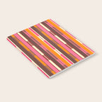 Eclectic Geo Chain Vertical Stripes Pattern Brown Orange Pink Notebook Gallery Image 2