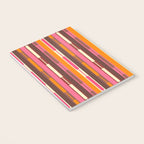 Eclectic Geo Chain Vertical Stripes Pattern Brown Orange Pink Notebook Gallery Image 3