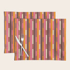Eclectic Geo Chain Vertical Stripes Pattern Brown Orange Pink Placemat Gallery Image 1