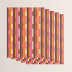 Eclectic Geo Chain Vertical Stripes Pattern Brown Orange Pink Wrapping Paper Gallery Image 3