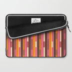 Eclectic Geo Chain Vertical Stripes Pattern Brown Orange Pink Laptop Sleeve Gallery Image 2