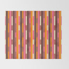 Eclectic Geo Chain Vertical Stripes Pattern Brown Orange Pink Throw Blanket Gallery Image 2