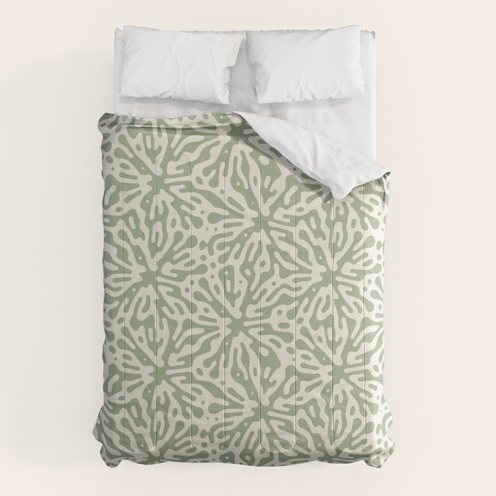 Organic Matter in Ivory and Green Comforter Gallery Image 6