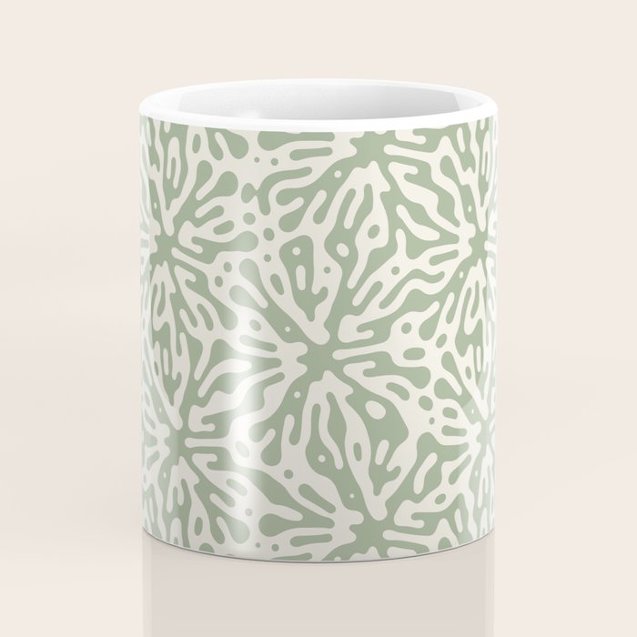 Organic Matter in Ivory and Green Coffee Mug Gallery Image 4