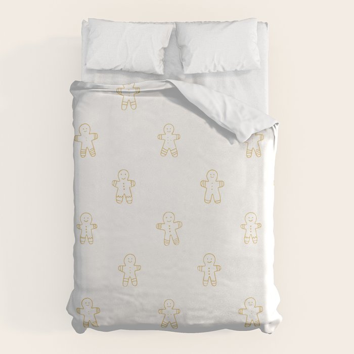 Christmas gingerbread cookie pattern Duvet Cover Gallery Image 6